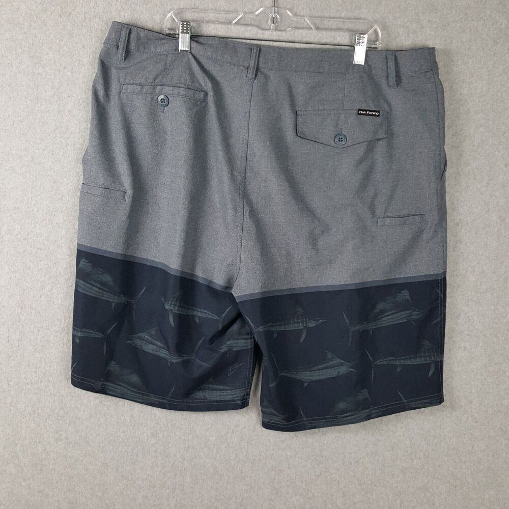Huk Fishing Mens Shorts Size 42 Gray & Blue - Picture 5 of 6